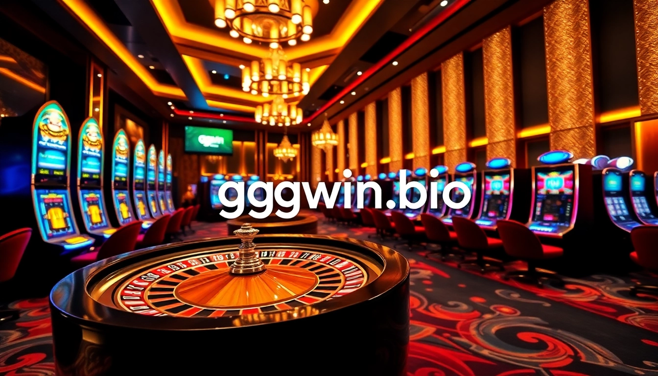 Engage with exciting gambling experiences at ggwin.bio featuring vibrant roulette wheels and poker chips.