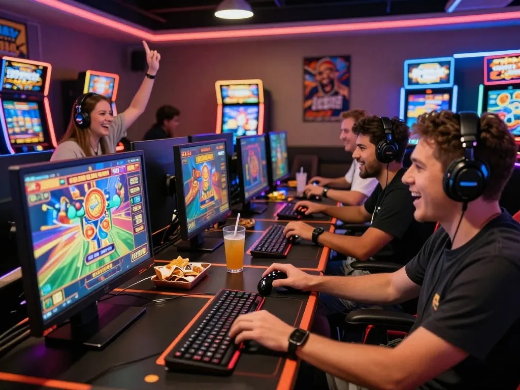 Players enjoying the excitement of sunwin20 in a vibrant virtual casino.