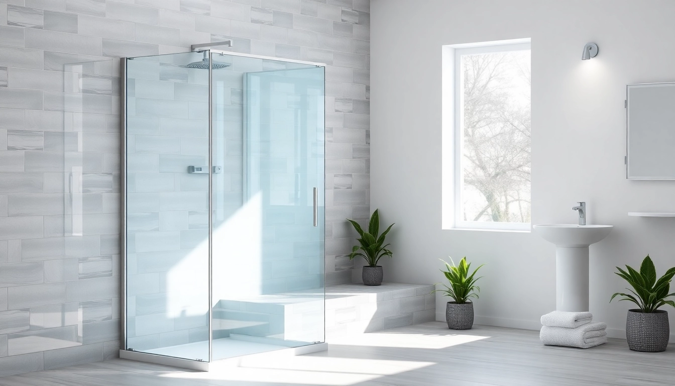 Showcasing a stylish shower screen sliding door in a contemporary bathroom, emphasizing elegance and functionality.