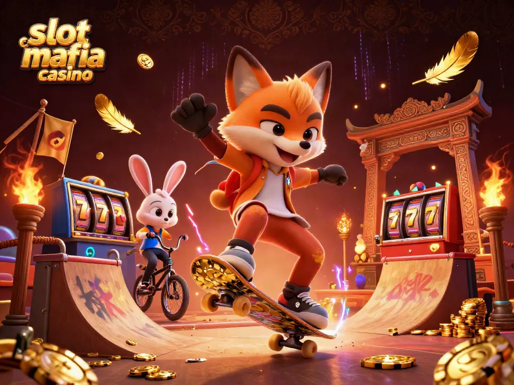 Experience thrilling gameplay at slot mafia casino with vibrant 3D characters and casino elements.