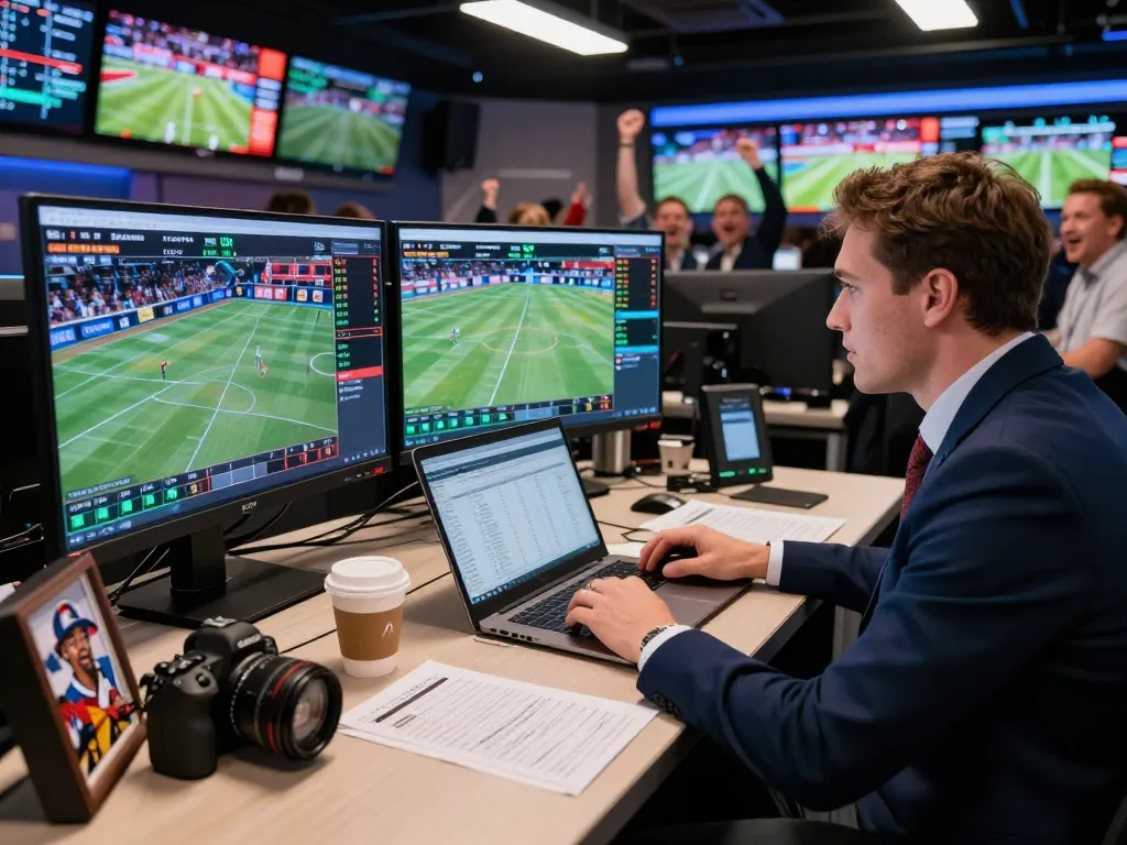 Tỷ lệ kèo nhà cái 5 analysis in a vibrant sportsbook with multiple screens displaying live odds.