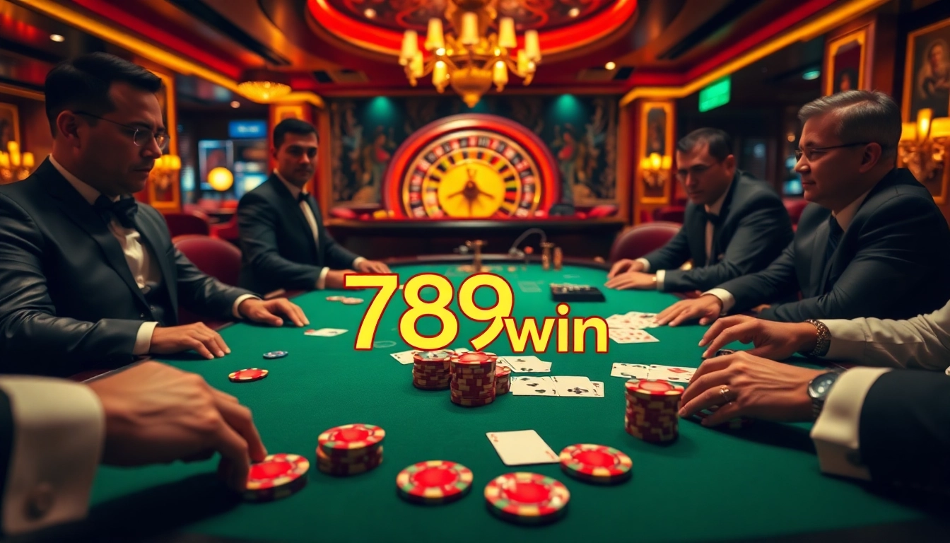 Experience high-stakes poker action at 789 win with colorful chips and professional players.