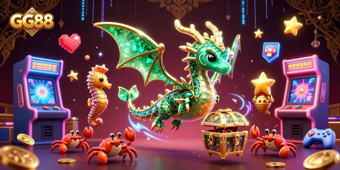 Engage with the exciting atmosphere of GG88, where a sea dragon guards treasures among dynamic gaming elements.