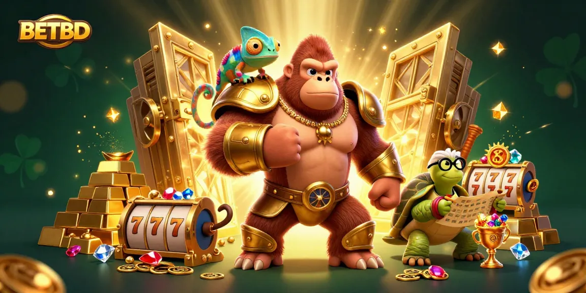 Experience thrilling wins with BETBD at an exciting 3D casino scene featuring iconic characters.