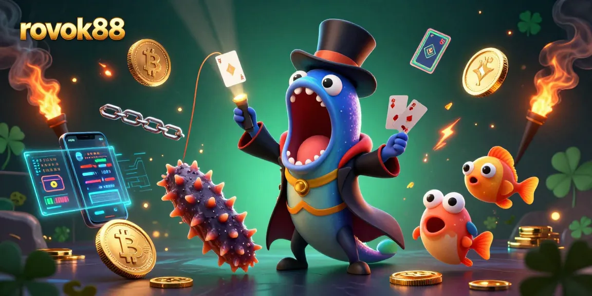 Experience the excitement of rokok88 with a vibrant 3D casino scene featuring immersive magic and crypto elements.
