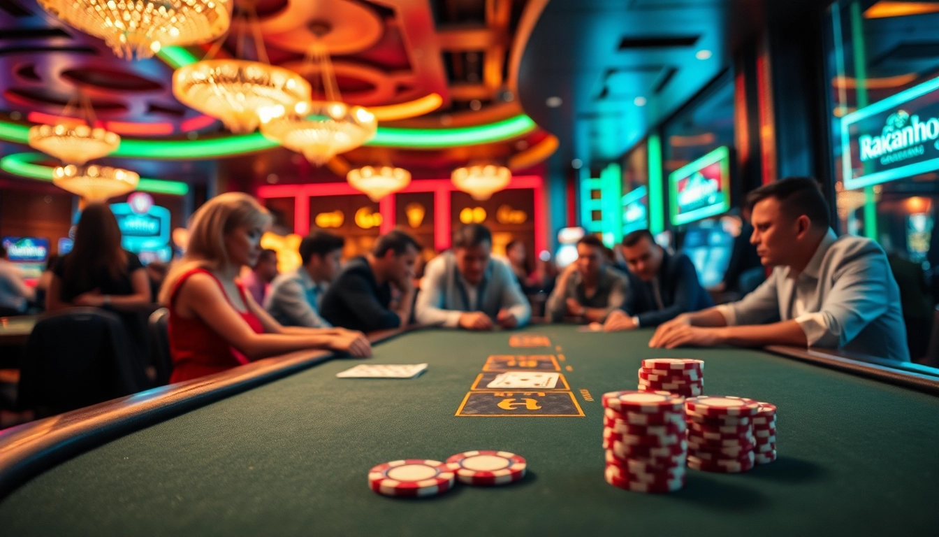 Rajahoki gaming table full of action and excitement in a lively casino atmosphere.