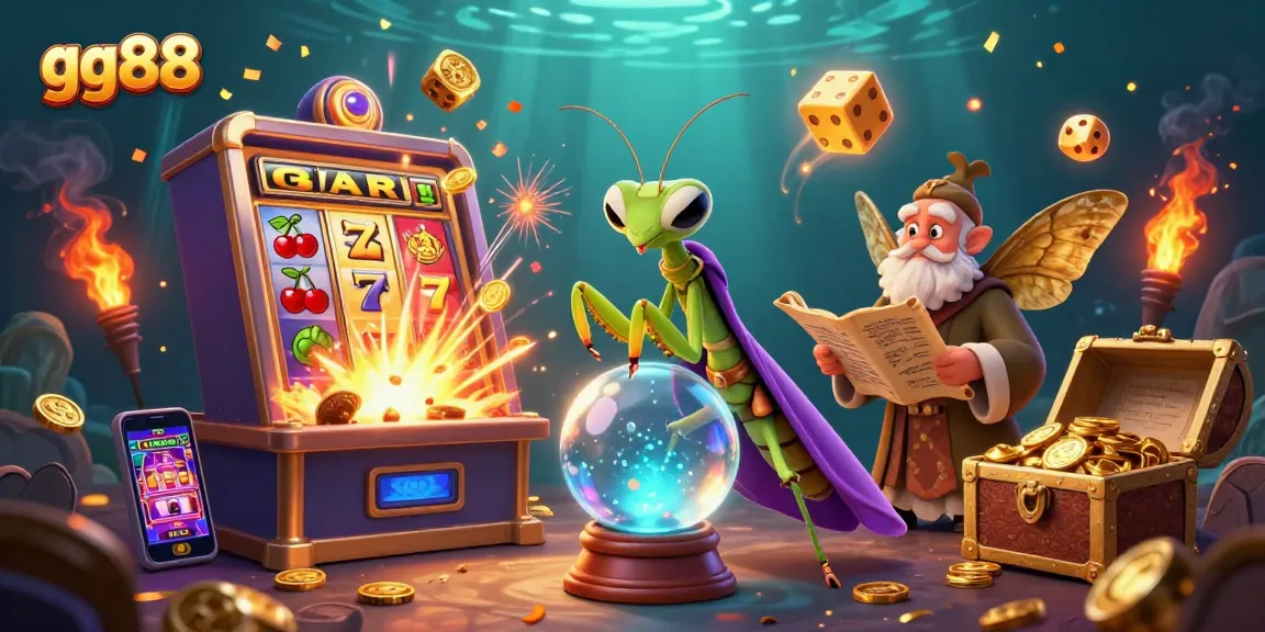 Experience thrilling wins at gg88 with a vibrant 3D casino scene featuring exciting slot games and fortune tellers.