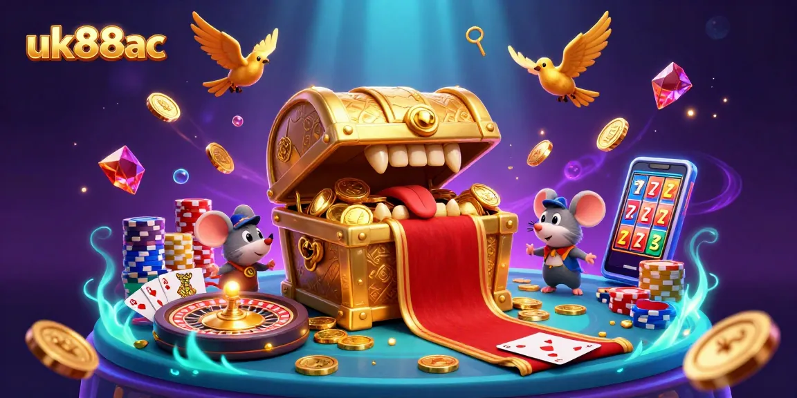 Engage with uk88ac's thrilling casino adventure filled with gold coins, vibrant characters, and electrifying games.