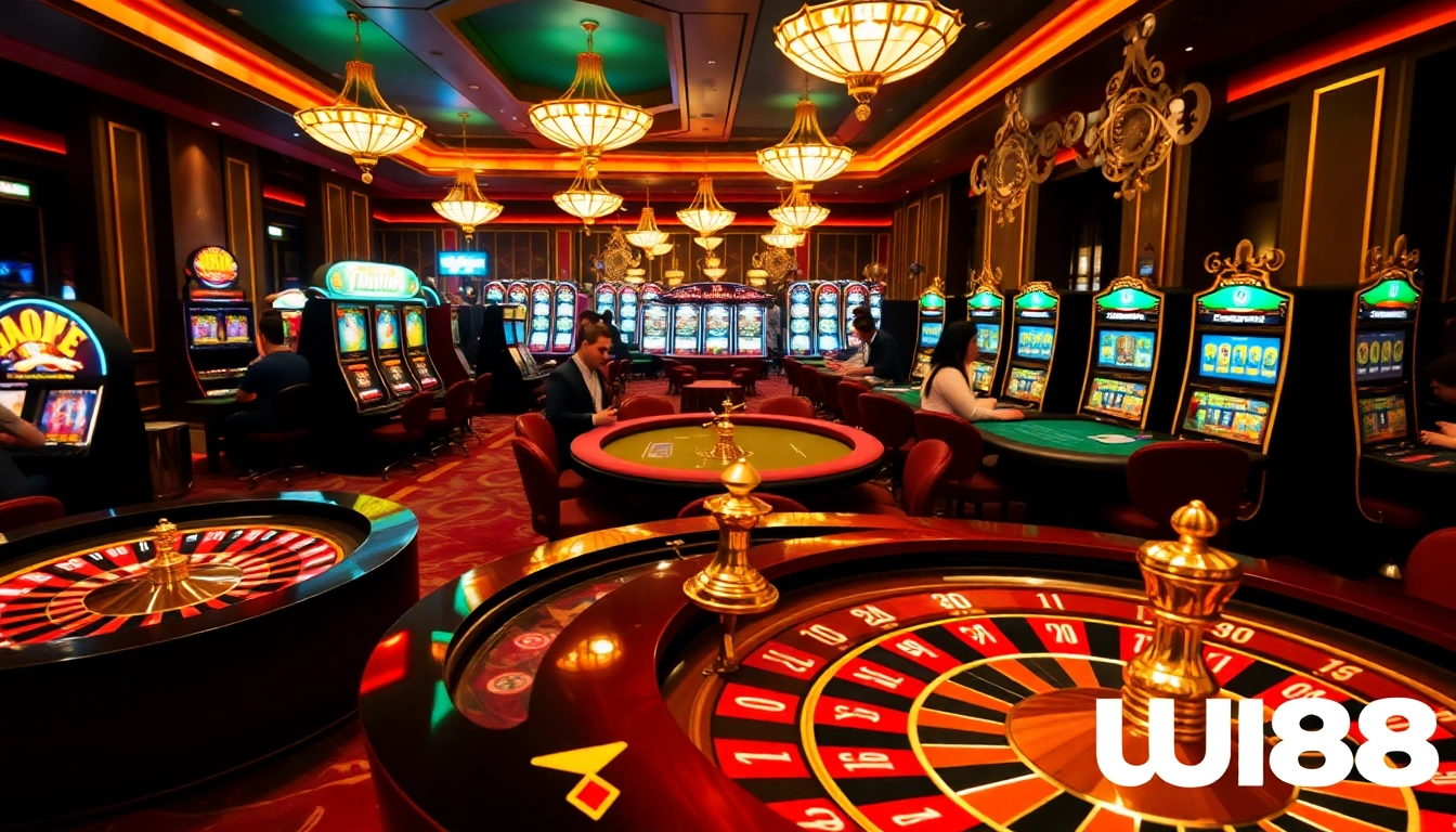 Players enjoy a thrilling game at the casino tables featuring website UU88 platforms.