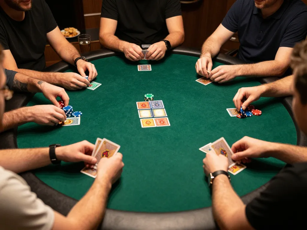 Engaging action at a home poker night showcasing giới thiệu net88 and strategic gameplay.