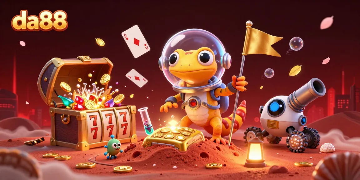 Experience winning opportunities at da88 casino with vibrant Martian adventure scene filled with treasures.